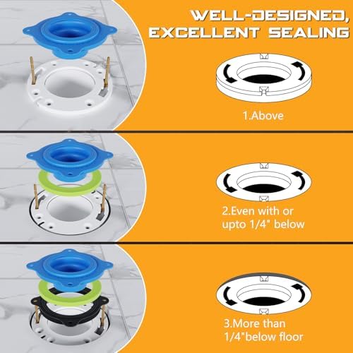 Toilet Flange Repair Kit with 16in Hose and Wax-Free Seal - Image 6