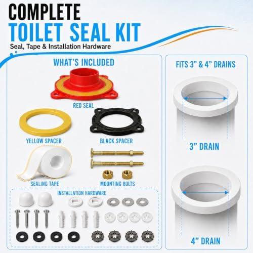 MENNTY Wax-Free Elastic Toilet Seal Kit - Image 2