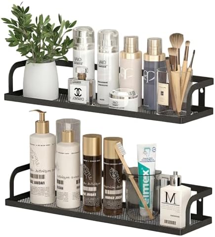 PUSDON 2-Pack 16.5" Extra Long Slim Hollowout Shower Caddy, Wall Mount Spice by PUSDON