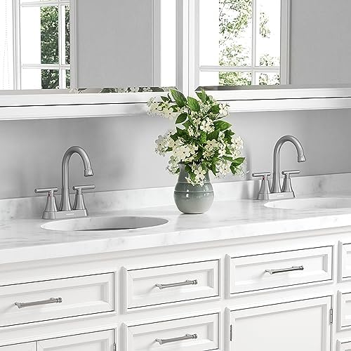 Bathroom Faucet, Hurran 4 inch Centerset 2-Handle Lead-Free, Brushed Nickel - Image 6
