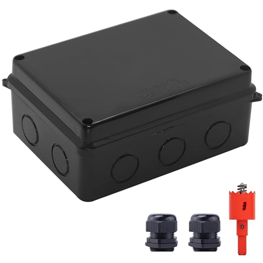 Junction Box, Reserved Holes Electrical Boxes Waterproof IP65 ABS Plastic by LuSumtly