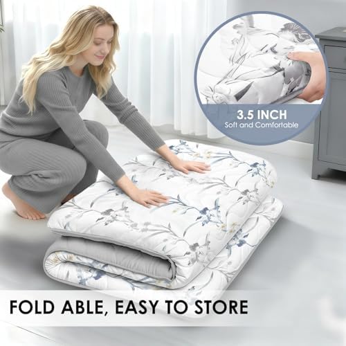 SCHNAUZER HOME Japanese Futon Floor Mattress Full 3.5" Thick Ink Wash - Image 5