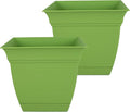 The HC Companies Eclipse Square Planter Pot, 12 Inch, Peridot Green, Attached by TheHCCompanies