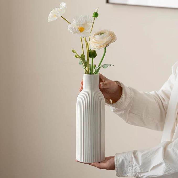 Modern Ceramic Vases Set of 3, Shelf Table Centerpiece - Image 7