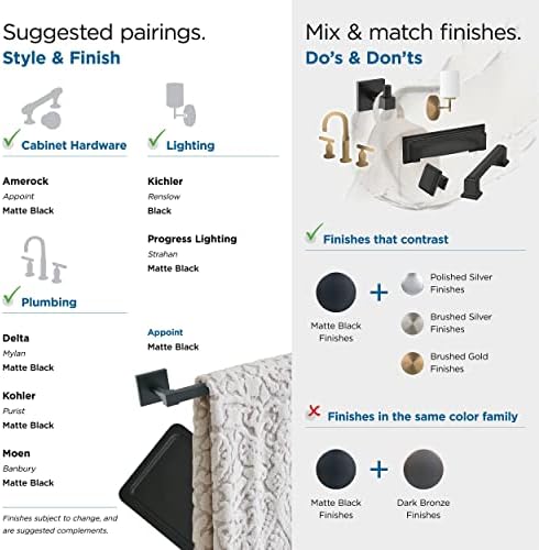 Amerock Appoint 6-5/16" Matte Black Single Post Toilet Paper Holder - Image 5