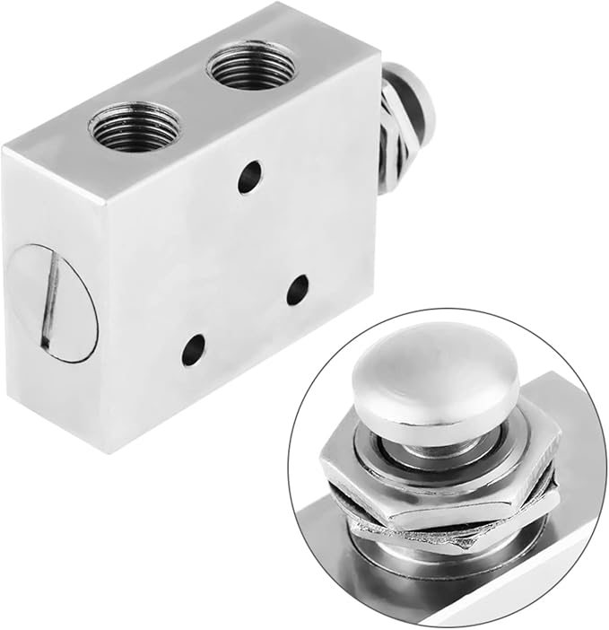 Fabater TAC2-41P 2 Position 3 Way Air Pneumatic Knob Control ONOFF Toggle Valve - Image 2