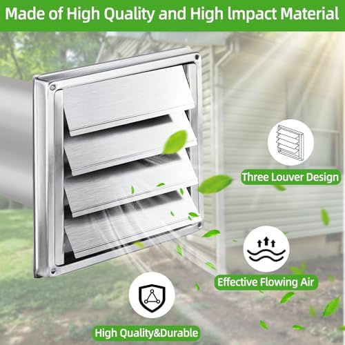 4"Dryer Vent Kit Through Wall w/Hose/Duct Connector/Plate, Stainless Steel - Image 5