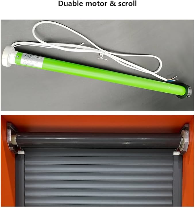 Grey Motorized Roll up Garage Door, Double-Layer Aluminum Rolling shutters - Image 3