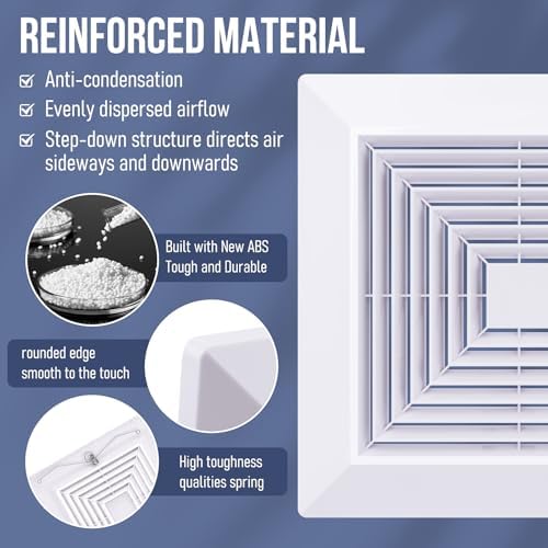 Bathroom Exhaust Fan Cover White Ceiling Fan Grille - Image 4