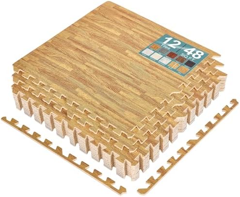 Sorbus Wood Grain Floor Tiles Foam Mat EVA Interlocking Mats Tile 3/8-Inch by Sorbus