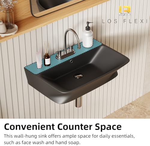 24''W x 17''D Matte Black Floating Sink - Image 4