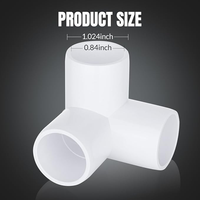 20-Pack 3 Way PVC Fittings 1/2 Inch, Furniture Grade PVC Pipe Connector Elbow - Image 2