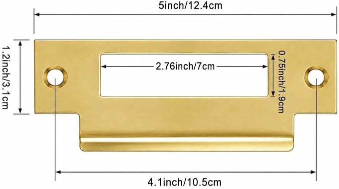 4-7/8" Brass Plated Strike Plate - Image 2