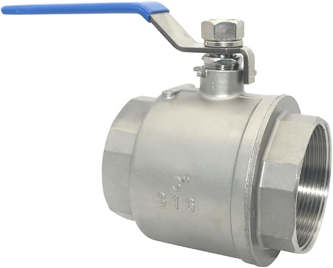 DAN SPEED 3" NPT Female 316 Stainless Steel Full Port Ball Valve Vinyl Handle - Image 2