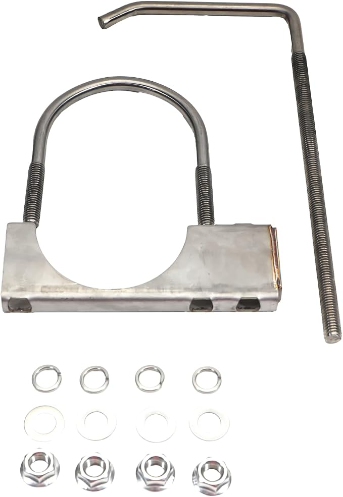 4 Pcs 2.5" Exhaust Clamp with Hanger, Heavy Duty Exhaust Hanger with Clamp - Image 2
