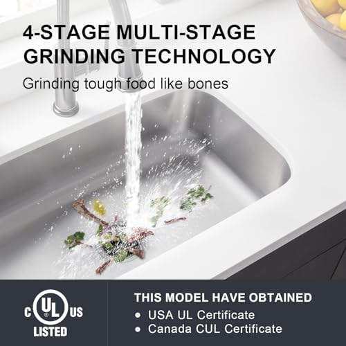 Garbage Disposal 3/4 HP Ultra Quiet powerful grinding Kitchen Food Waste - Image 6