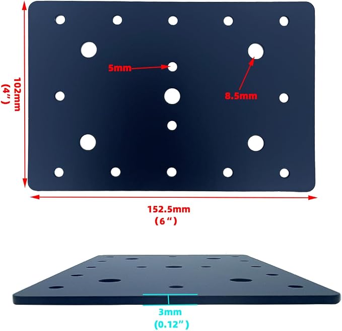 4 PCS 6"X4" Straight Steel Flat Plate, Heavy Duty Mending Plate Joining Brackets - Image 5