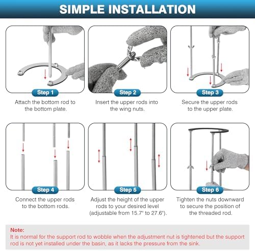 IRONWALLS Undermount Sink Brackets Stainless Steel, 15.7” to 27.5” Adjustable - Image 6