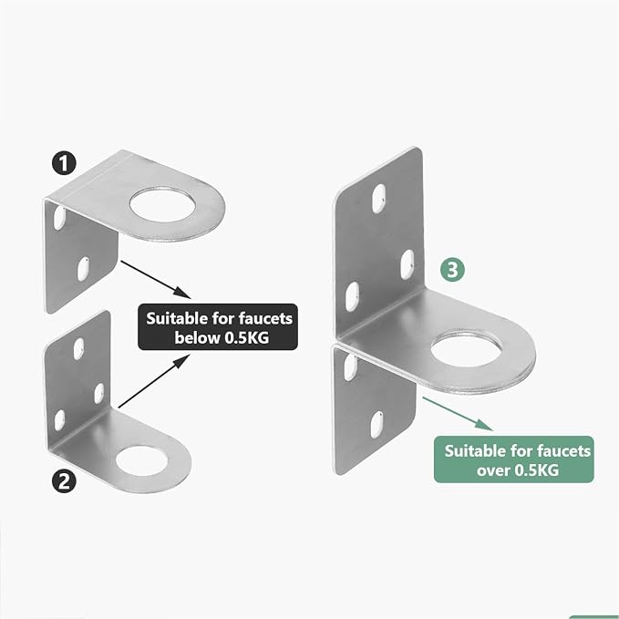 Angoily 1 Set Faucet Bracket, Wall Mounting Rack 1/2 Inch L Bracket Wrench Sink - Image 4