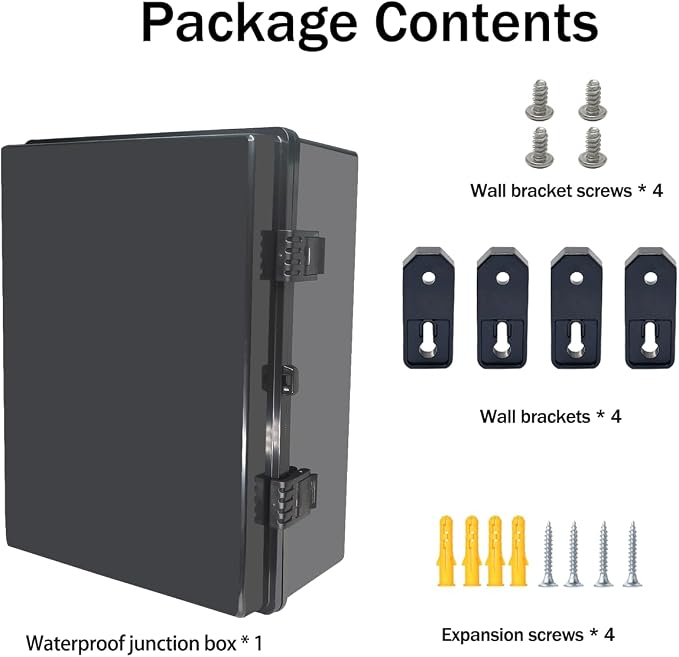 Junction Box, Hinged Black Cover IP67 Waterproof ABS Project Box - Image 7