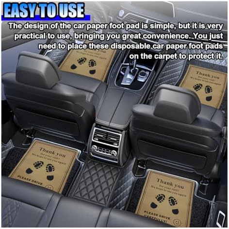 50PCS Car Kraft Paper Floor Mats, Waterproof Floor Covers Car Carpet Protector - Image 3
