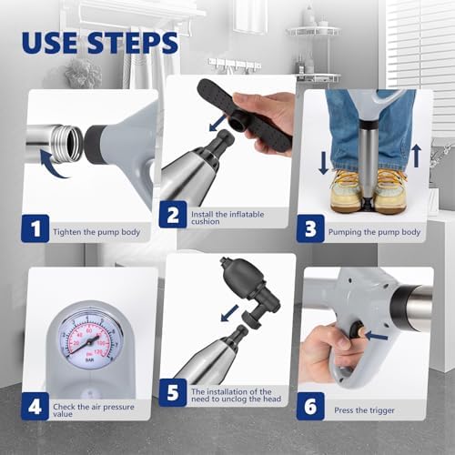 MaxxGeek Toilet Plunge Blaster, High Pressure Toilet Plunger, High-Pressure Air - Image 5