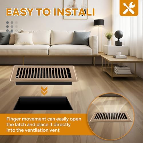 4x14 Floor Register, Floor Vent Covers, Heavy Duty Steel Walkable Floor Vent - Image 4