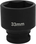 1/2" Drive 33mm Deep Impact Socket, 6 Point Chrome Molybdenum Steel Heavy Duty by YTkavq