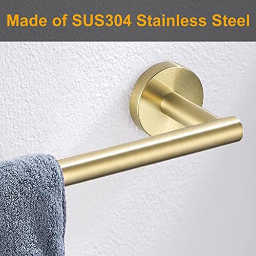 Nolimas Brushed Gold Bath Hand Towel Bar Single Bars Towel Rack Rod Classic - Image 3
