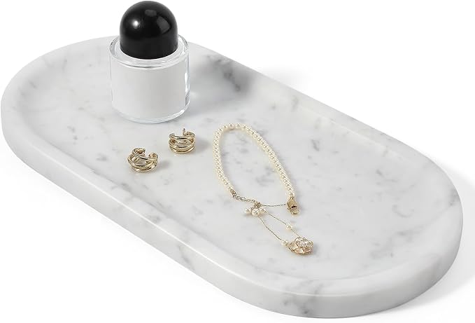 Bianco Carrara Marble Tray, Catchall by Koville