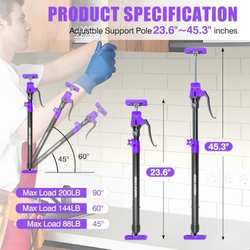 Quality Steel Cabinet Jacks for Installing Cabinets, 3rd Hand Support System - Image 2