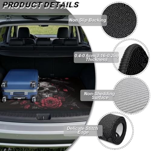 Red Rose Skull Trunk Mat for Car Snow Gear Trunk Mat Universal Waterproof Cargo - Image 6