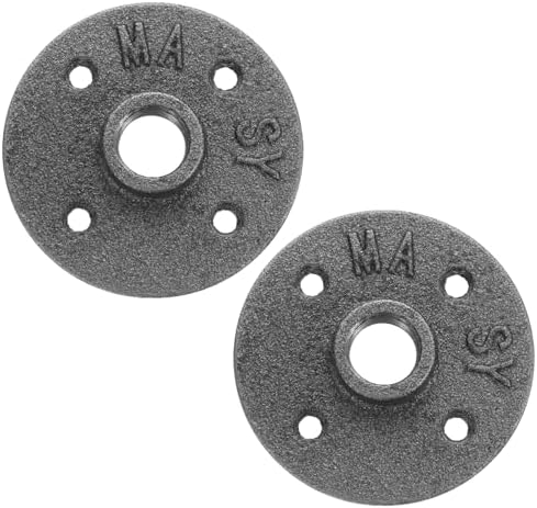 uxcell 2 Pack Industrial Pipe Floor Flange, Iron Pipe Fittings, 1/2 Inch by uxcell