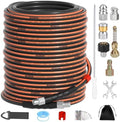 200FT Sewer Jetter Kit for Pressure Washer, 1/4" NPT Corner Drain Cleaner Hose by Unknown