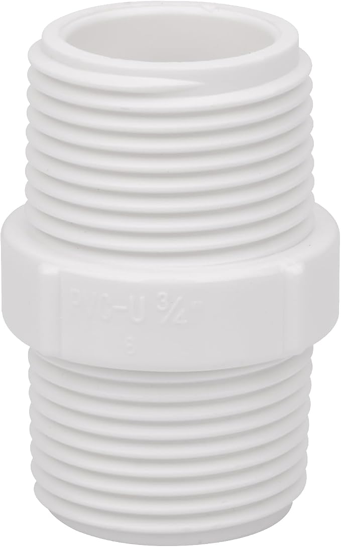 20Pack 3/4 Inch PVC Nipple Male Thread Coupling Adapter Connector 3/4" PVC NPT - Image 5