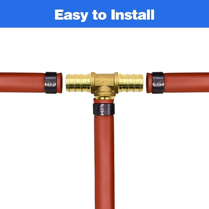 10 Pack 3/4" PEX Fittings, Brass Tee Fittings | - Image 4
