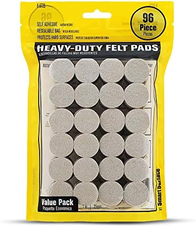 Smart Surface 8725 Heavy Duty Self Adhesive Furniture Felt Pads 1-Inch Round by Smart+Surface+Products