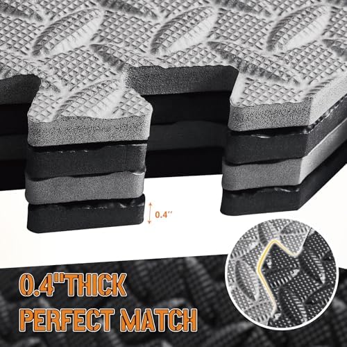 GWT Interlocking EVA Foam Floor Tiles 24x24 Inch 0.4 Inch Thick Gym Flooring - Image 3
