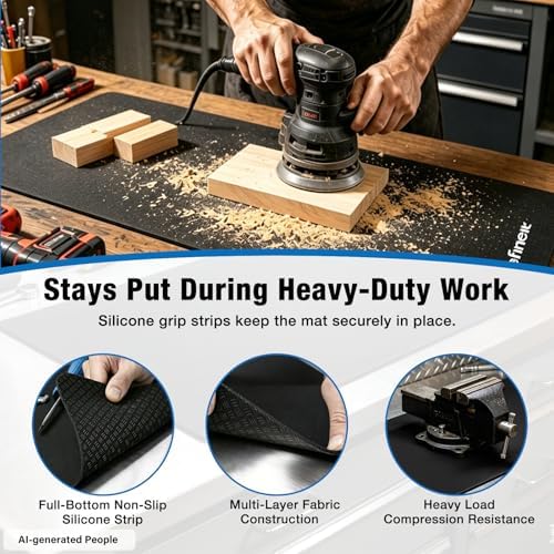Workbench Mat 60"x24", 0.16" Thicken Anti-Slip Tool Box Top Mat - Image 5