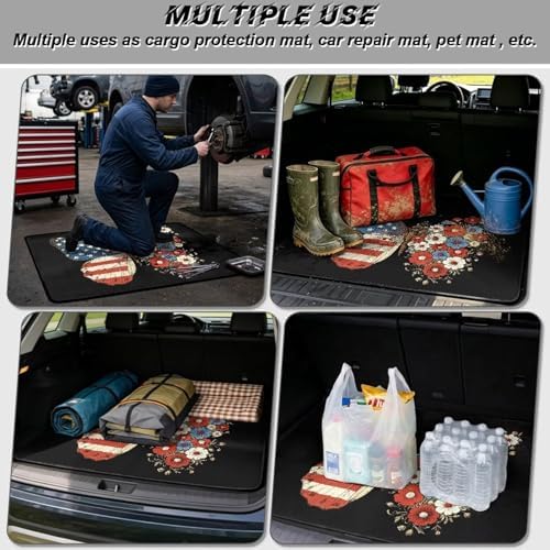 Patriotic Butterfly Print Work Trunk Mat Heavy Duty Foldable Cargo Liner - Image 3