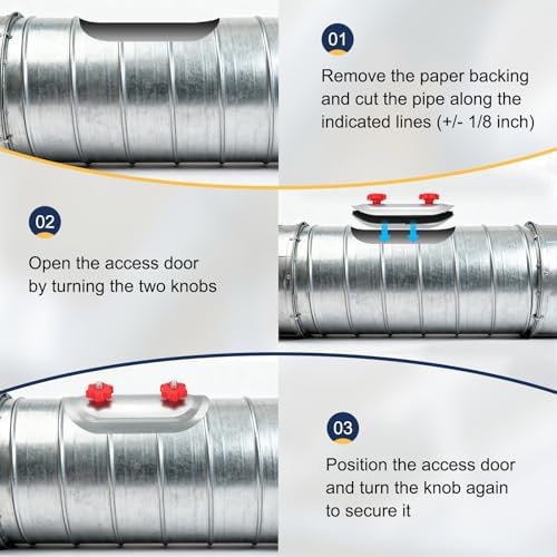 PATIKIL 2Pcs 12" Round Duct Access Door, Duct Maintenance Access Door - Image 4