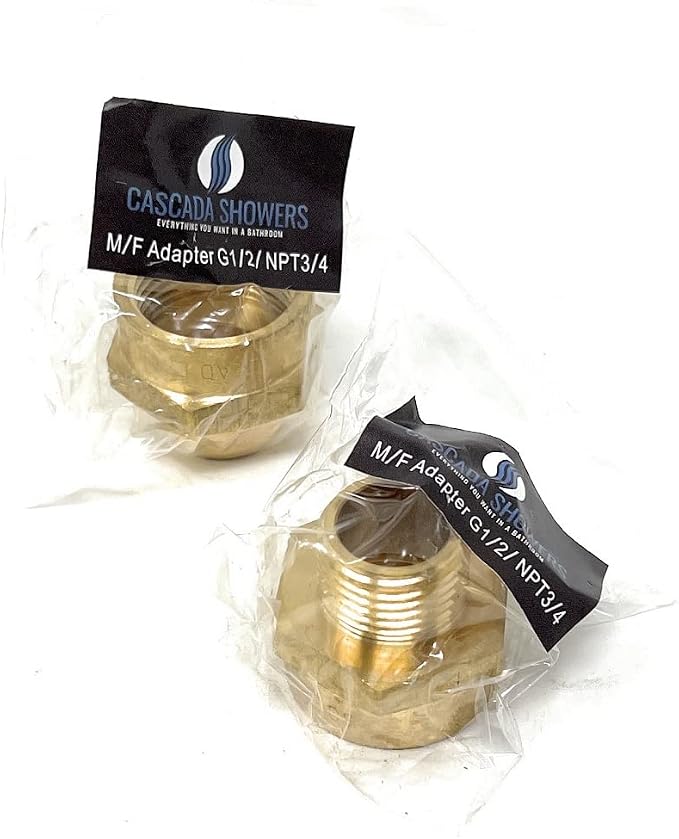 Cascada Lead-Free Brass Adapter, G Thread British BSPP Male to NPT Female |) - Image 2