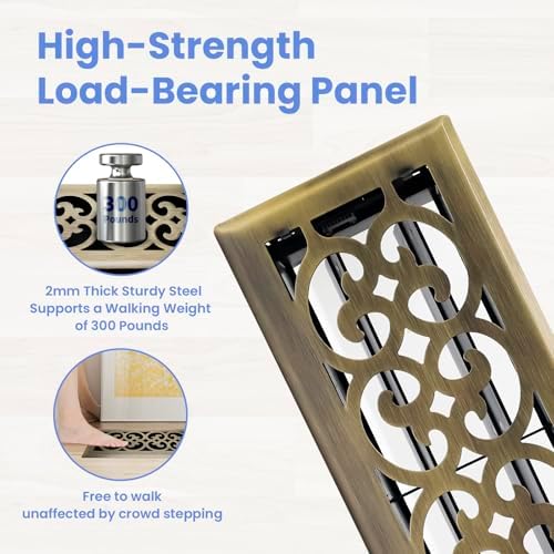 Howeall 4x14 Inches 2 Pack Heavy Duty Walkable Floor Register Easy Adjust Air - Image 2