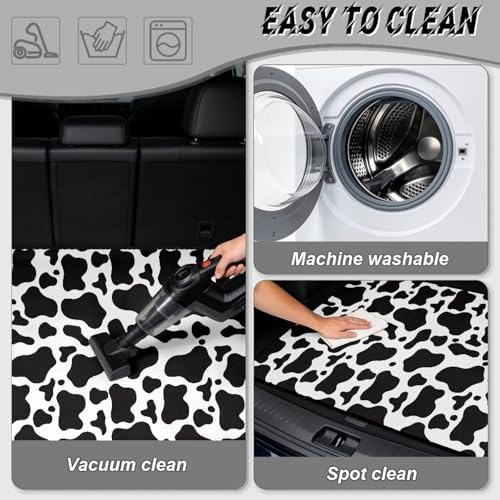Black White Cow Cargo Liner for SUV Sedan 29"x39" - Image 5