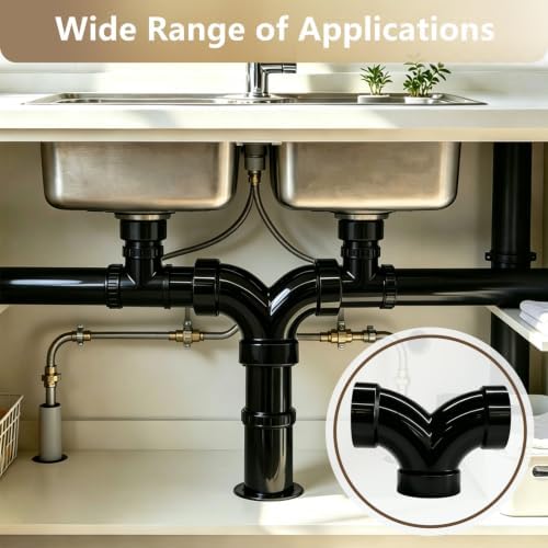 Lesso 3''Double Degree 90 ELBOW ABS pipe fittings Black, 3 Inch - Image 4