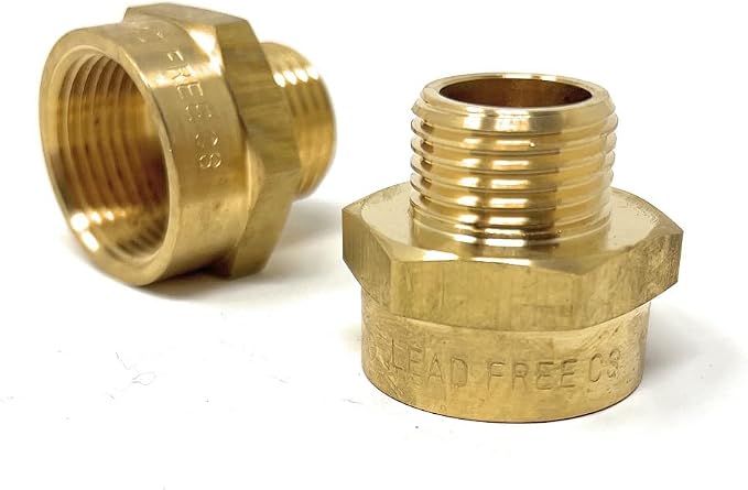 Cascada Lead-Free Brass Adapter, G Thread British BSPP Male to NPT Female |) by CascadaShowers