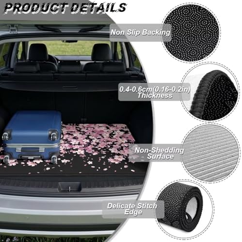 Black Cherry Blossom All Purpose Trunk Mat Universal Waterproof Cargo Liner - Image 6