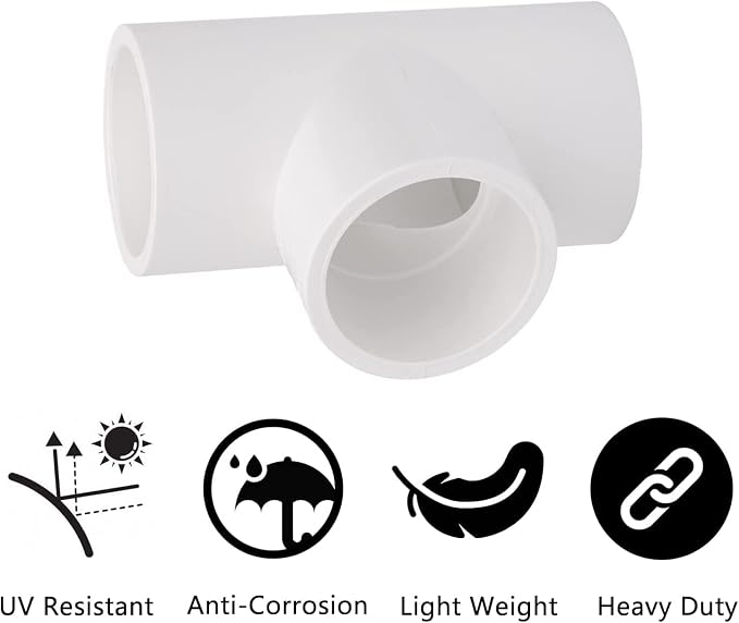 12 Pack 1" 3 Way PVC Pipe Fittings, Furniture Grade SCH40 PVC Elbow, S x S x - Image 4