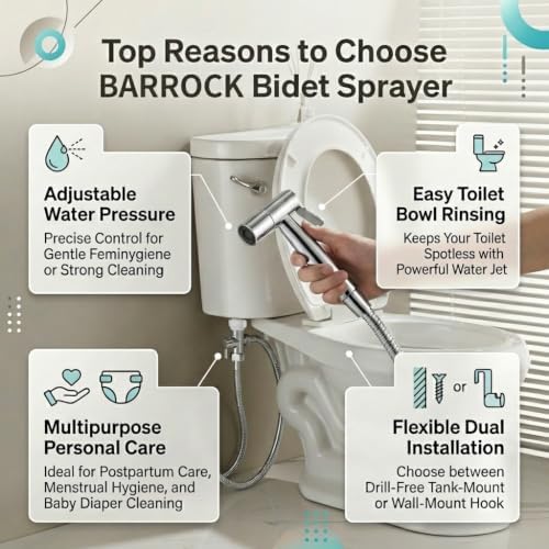 BARROCK Chrome Handheld Bidet Sprayer - Image 5