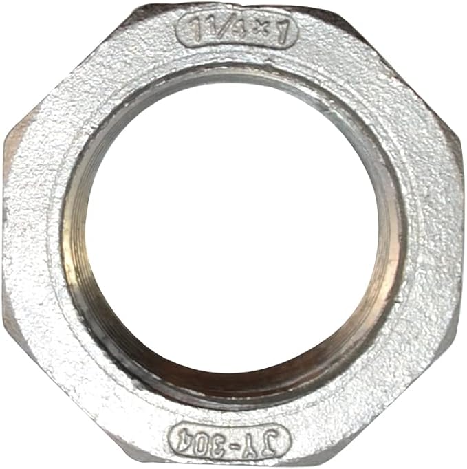 1-1/4" Male x 1" Female Thread Reducer Bushing Pipe Fitting, Stainless steel SS - Image 3